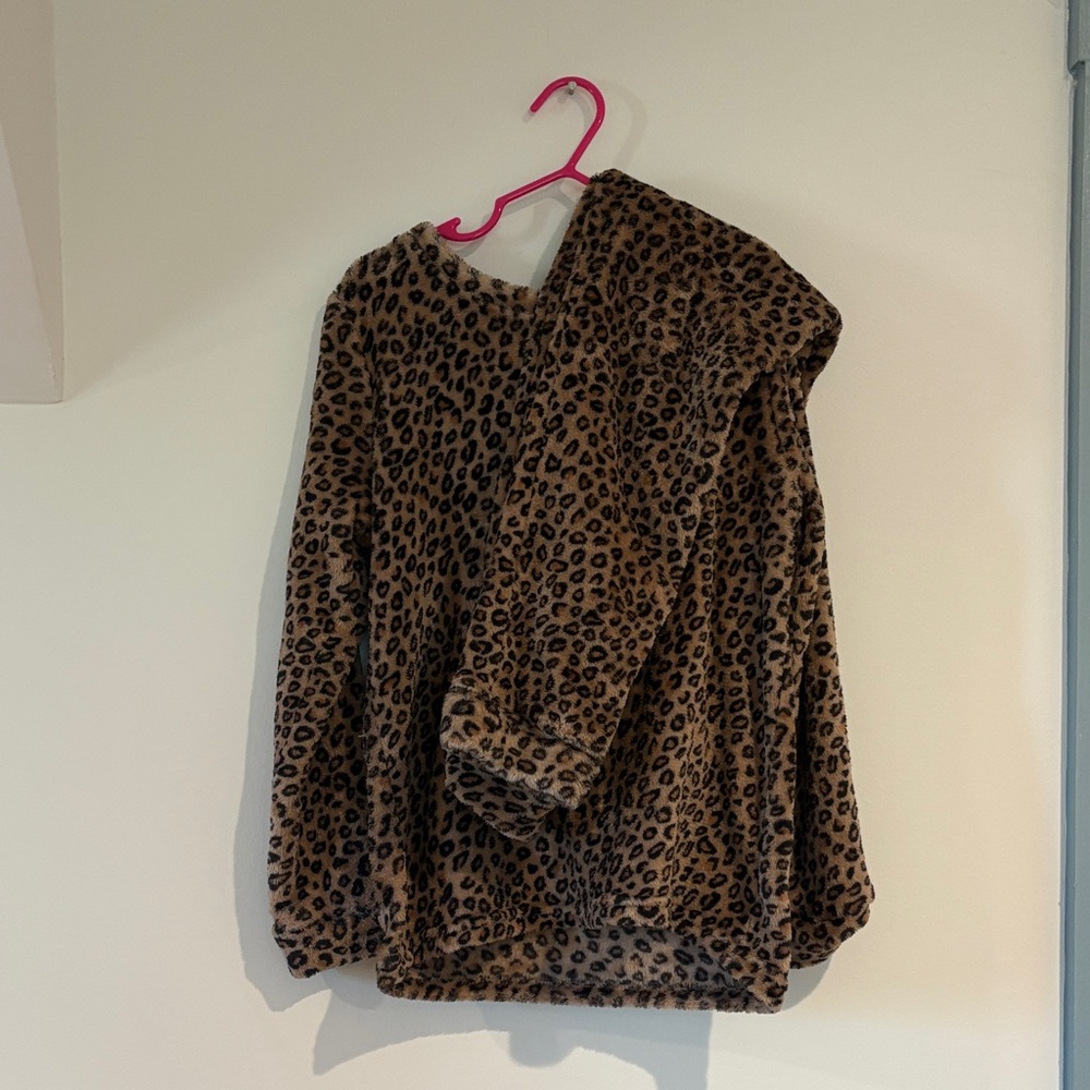 Carter's Leopard Print Fleece Pajama Set - Brown and Black